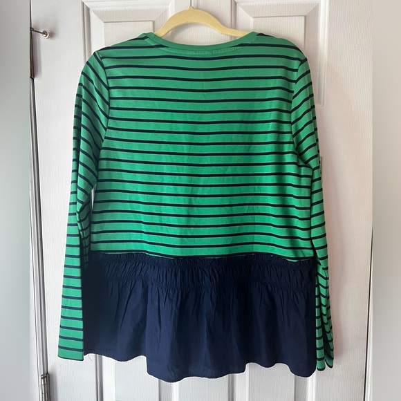 Crown & Ivy NWT Long Sleeved Blouse Navy + Green - Picture 5 of 5
